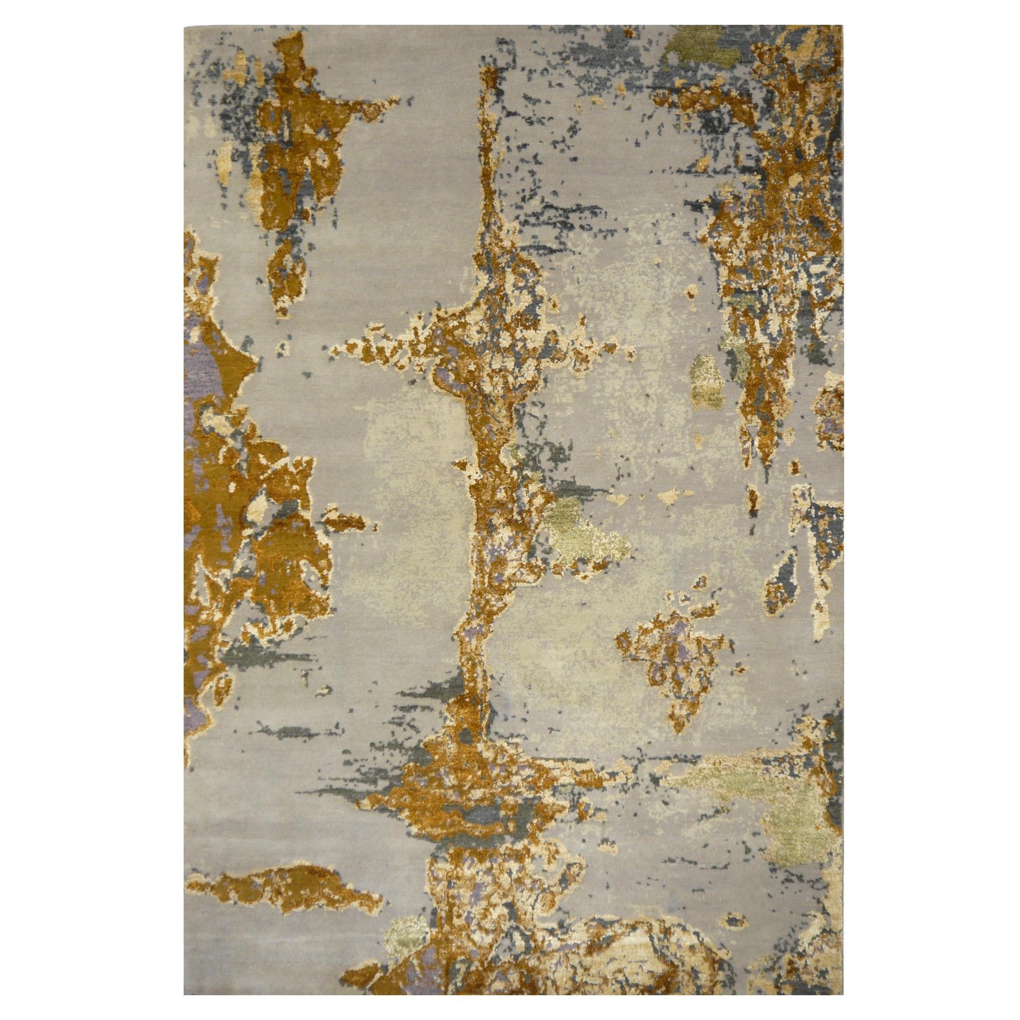 Contemporary Modern Rug Hand Knotted Abstract Design Djoharian Collection For Sale