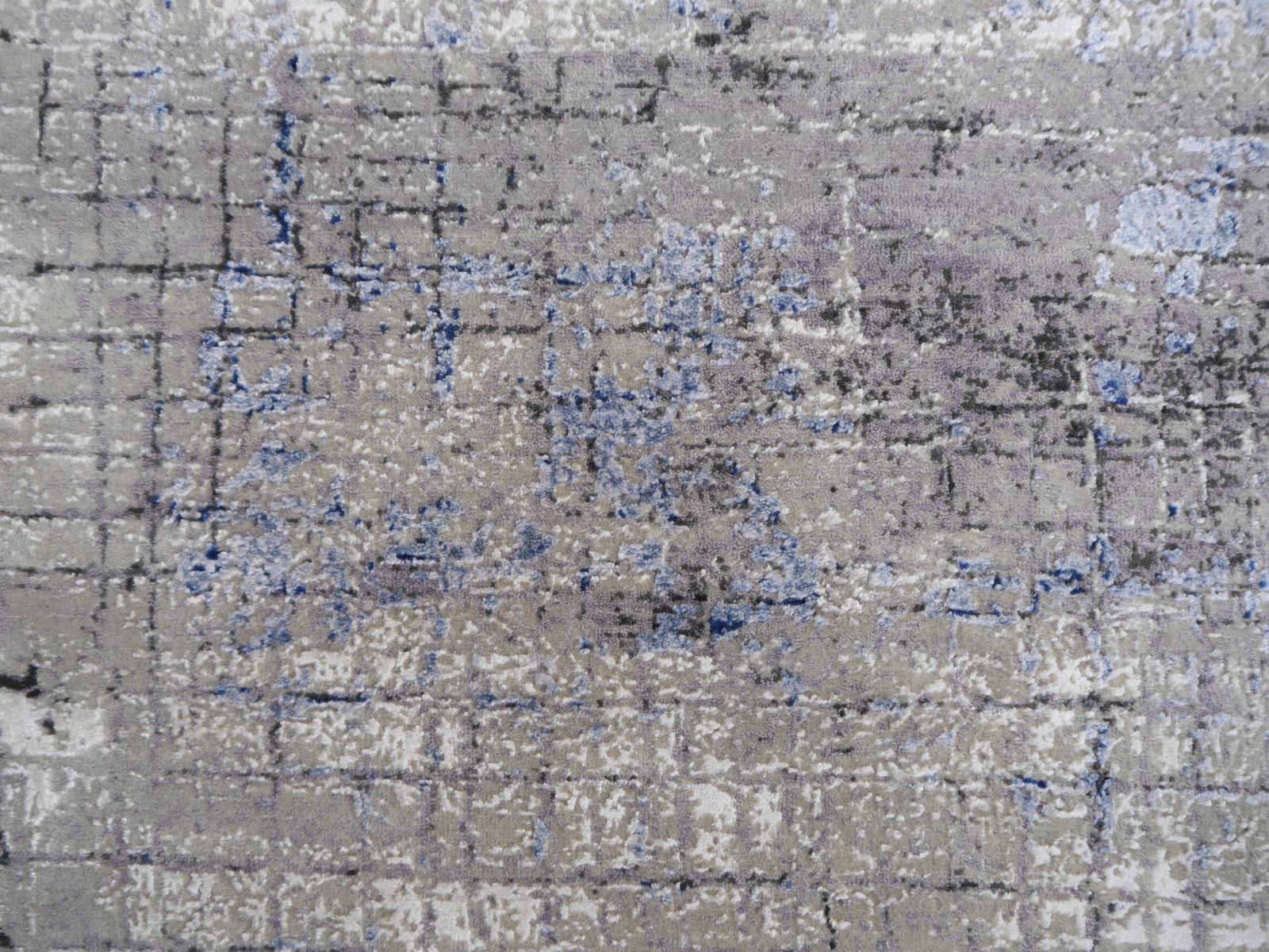 Contemporary Modern Rug Hand Knotsted Beige Blue Charcoal Djoharian Collection en vente 3
