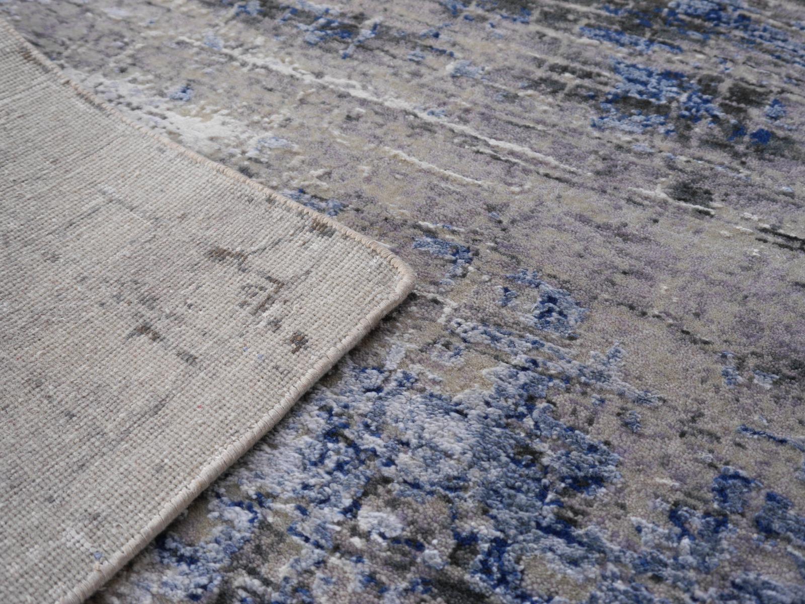 XXIe siècle et contemporain Contemporary Modern Rug Hand Knotsted Beige Blue Charcoal Djoharian Collection en vente