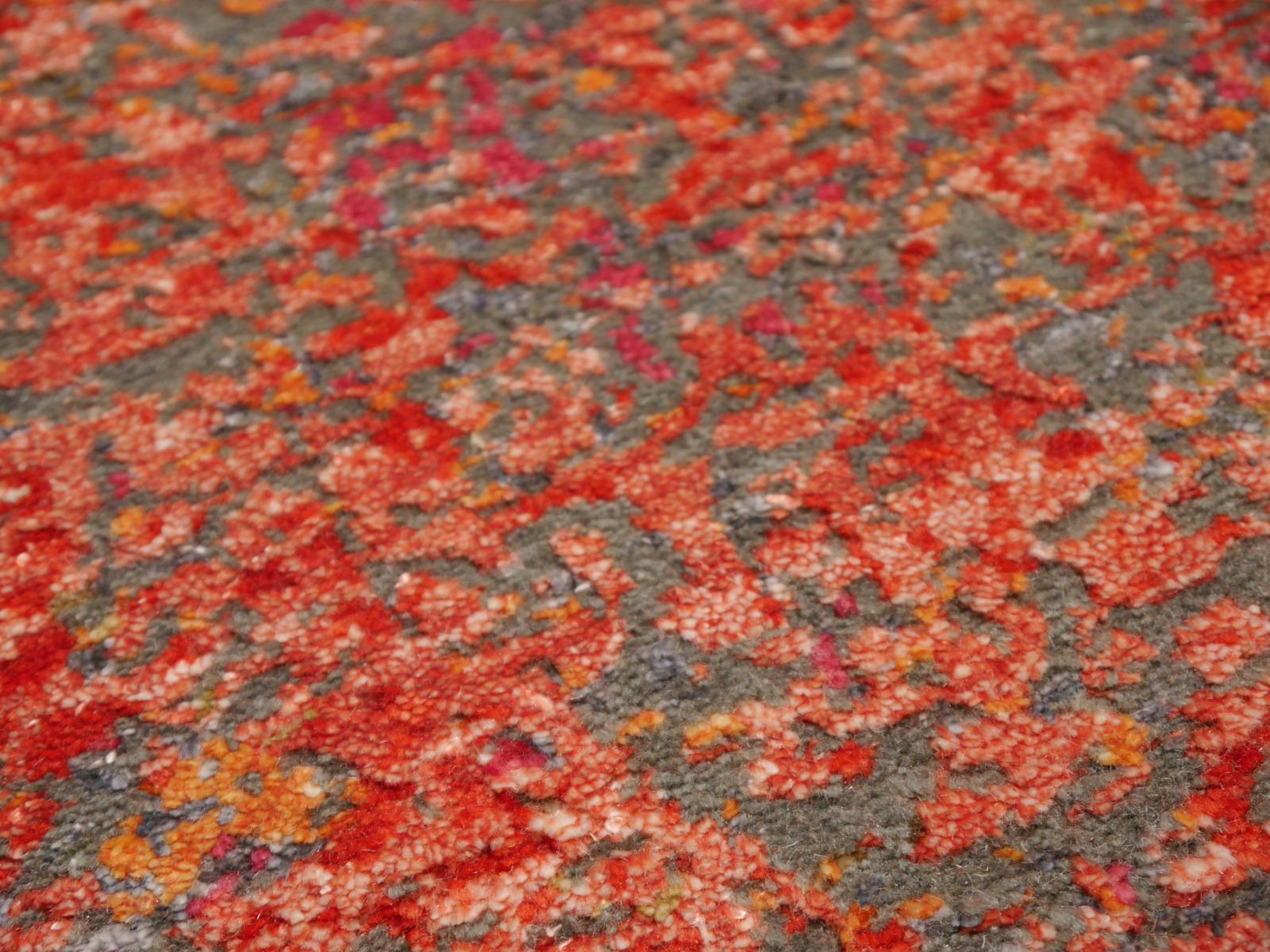 Contemporary Modern Rug Hand Knotsted Hallway Runner Red Djoharian Collection en vente 11