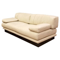 Contemporary Modern Saporiti Italian Leather Sofa Loveseat, 1980s