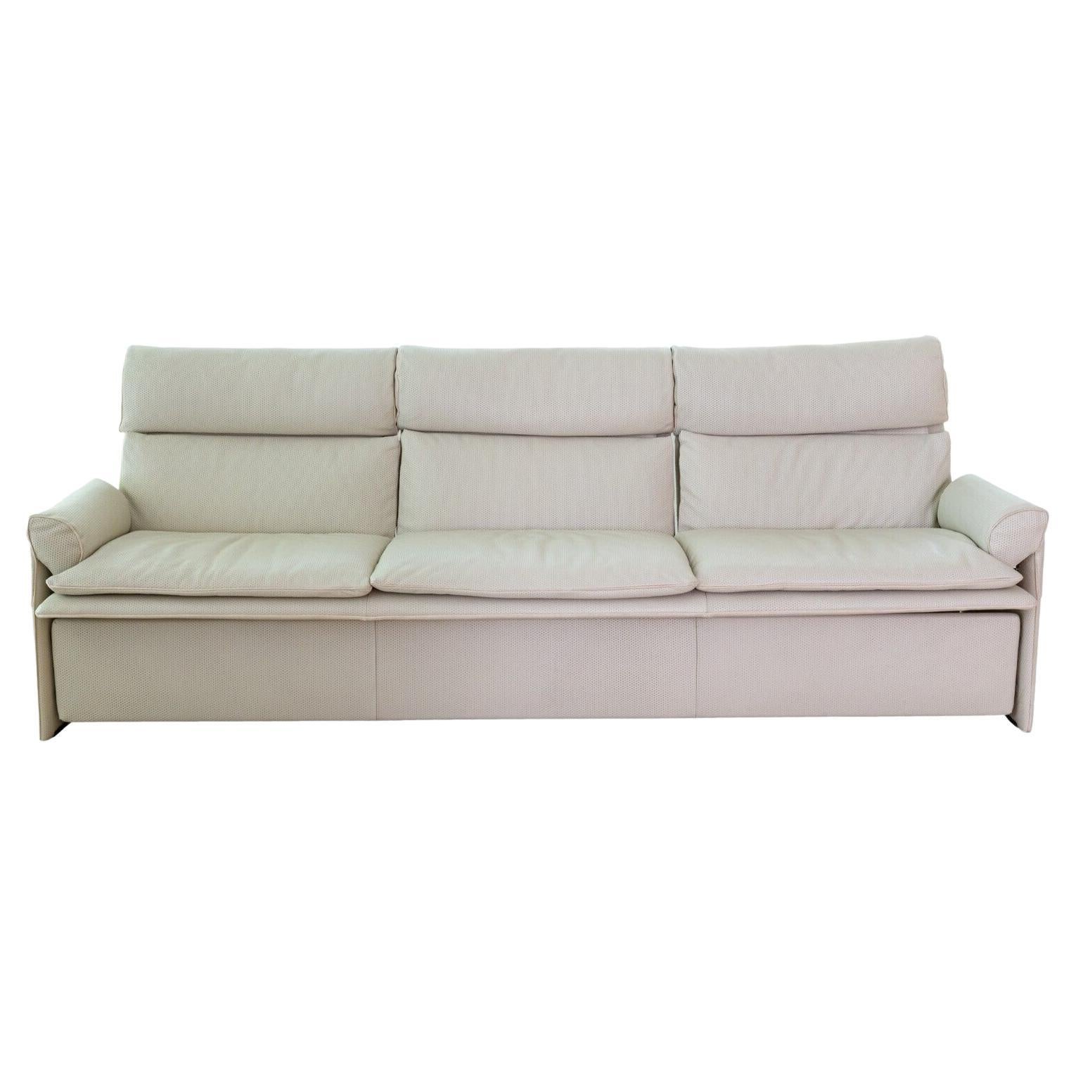 Contemporary Modern Saporiti Perforated Leather Dove Grey Sofa