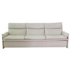 Contemporary Modern Saporiti Perforiertes Leder Taubengrau Sofa