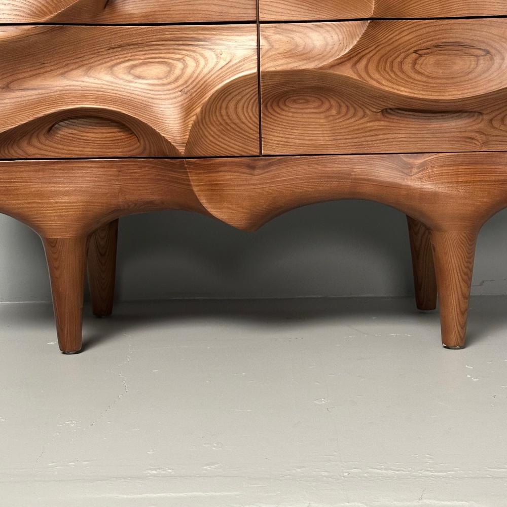 Contemporary, Modern Sculptural Cabinets, Stained Ash Wood, 2024 9
