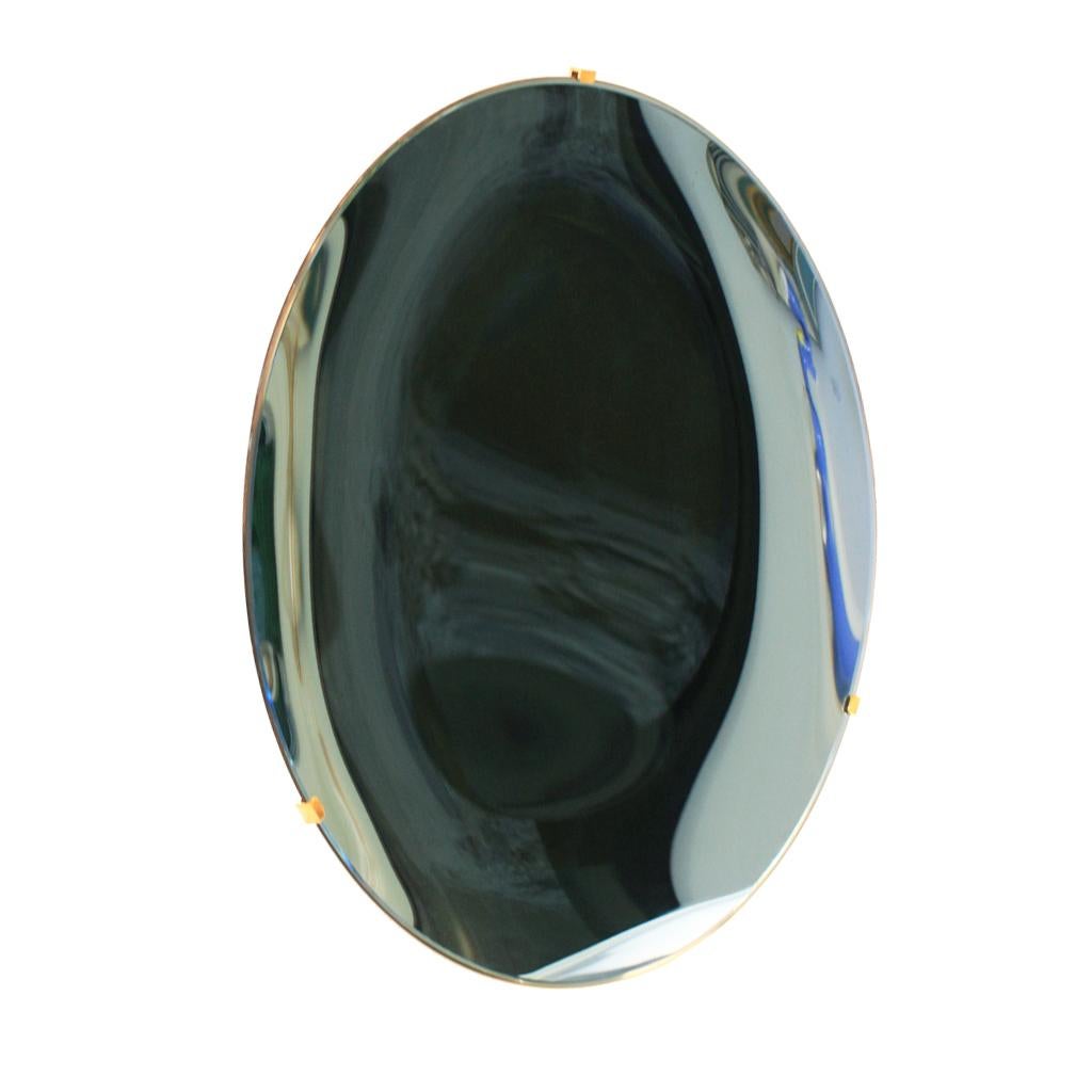 Contemporary Modern Sculptural Concave Glass Italian Mirror In Excellent Condition In Madrid, ES