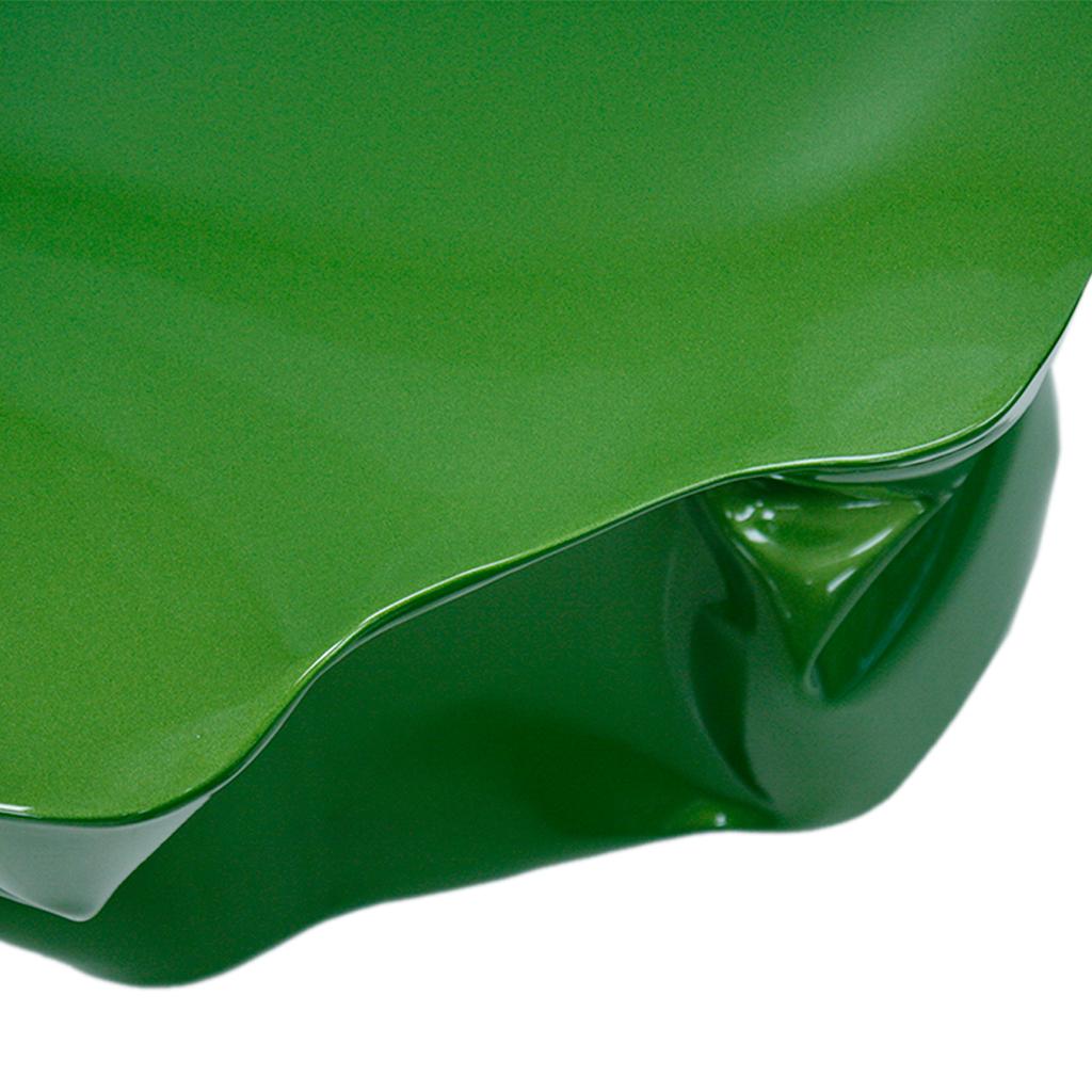 Contemporary Modern Sculptural Metal Lacquered Green Seat, Side Table 1