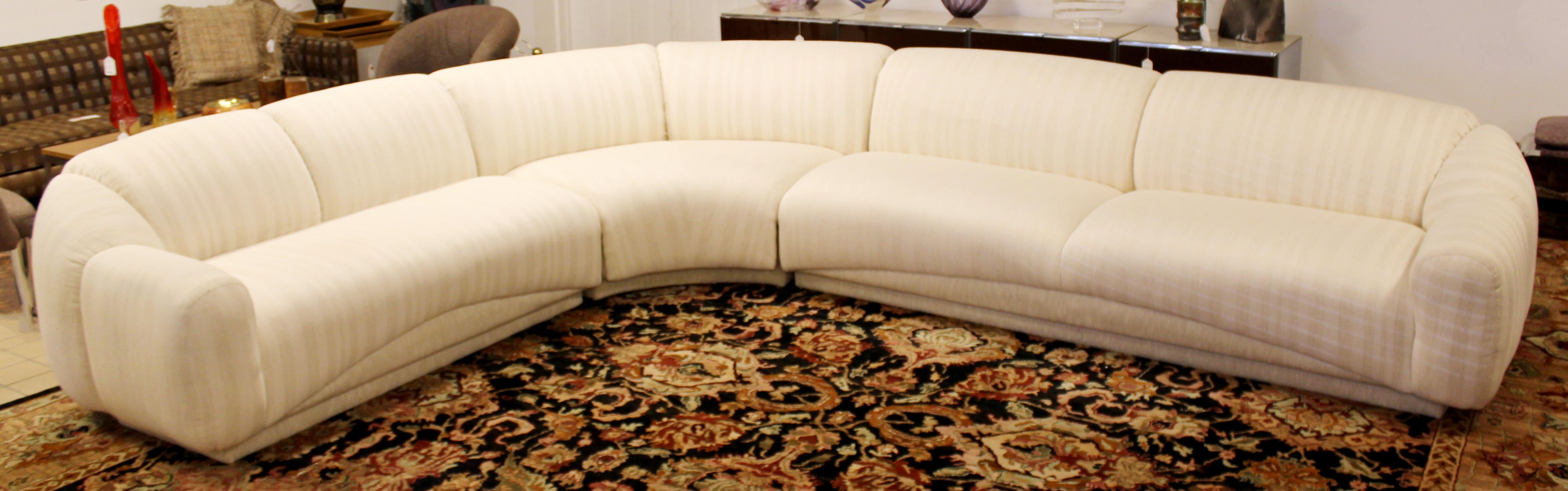 Fabric Contemporary Modern Sculptural Serpentine Sofa Sectional Kagan Style 1980s
