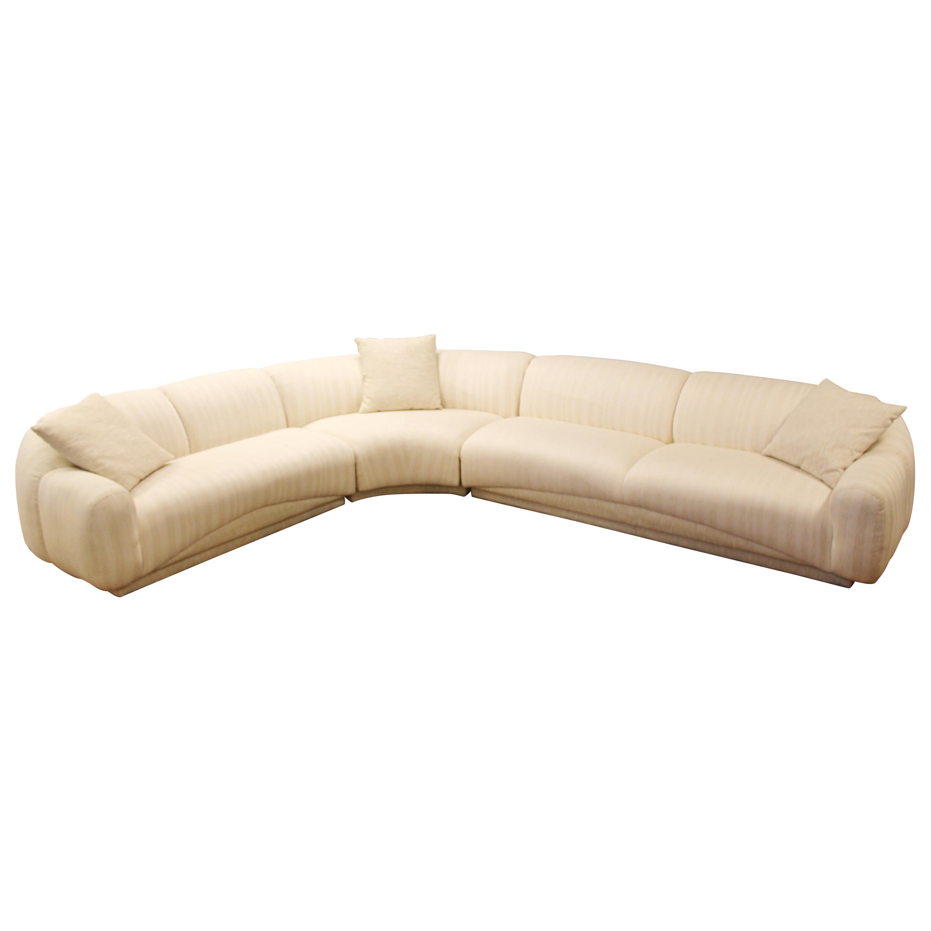 Contemporary Modern Sculptural Serpentine Sofa Sectional Kagan Style 1980s