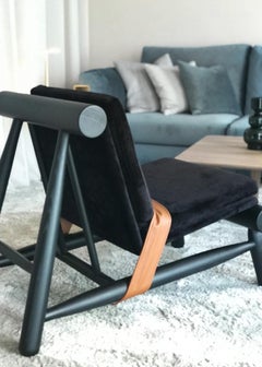 Contemporary Modern Seso Sessel in Eiche massiv & Stoff von Collector Studio