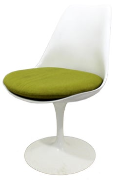 Contemporary Modern Set 8 Saarinen Knoll White Tulip Side Swivel Chairs DWR
