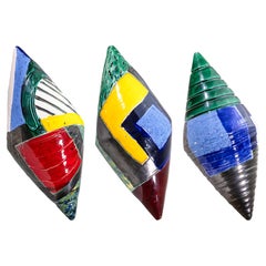 Contemporary Modern Set of 3 Kaiser Suidan Ceramic Wall Sculptures