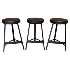 Contemporary Modern Set of 3 Sean Dix Metal Bar Stools Industrial