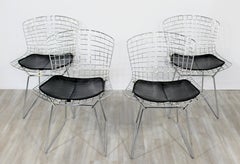 Contemporary Modern Set of 4 Side Wire Chairs by Harry Bertoia for Knoll, 1990s