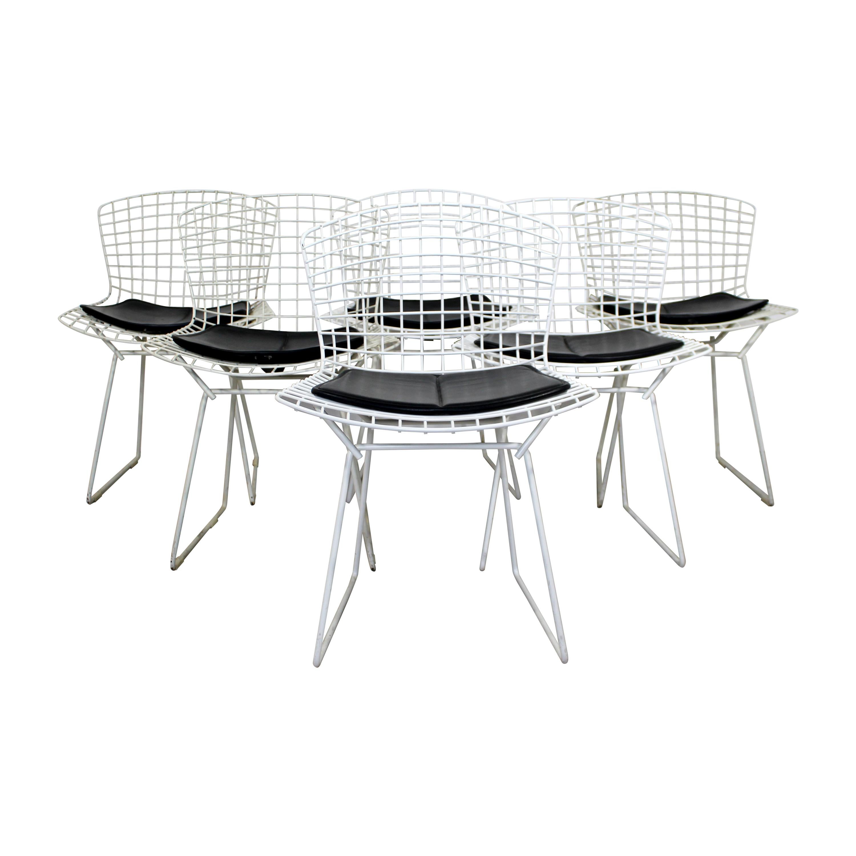 Contemporary Modern Set of 6 Side Wire Chairs by Harry Bertoia for Knoll