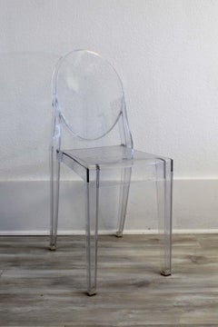 Contemporary Modern Set of 6 Victoria Kartell Ghost Side Chairs by Starck