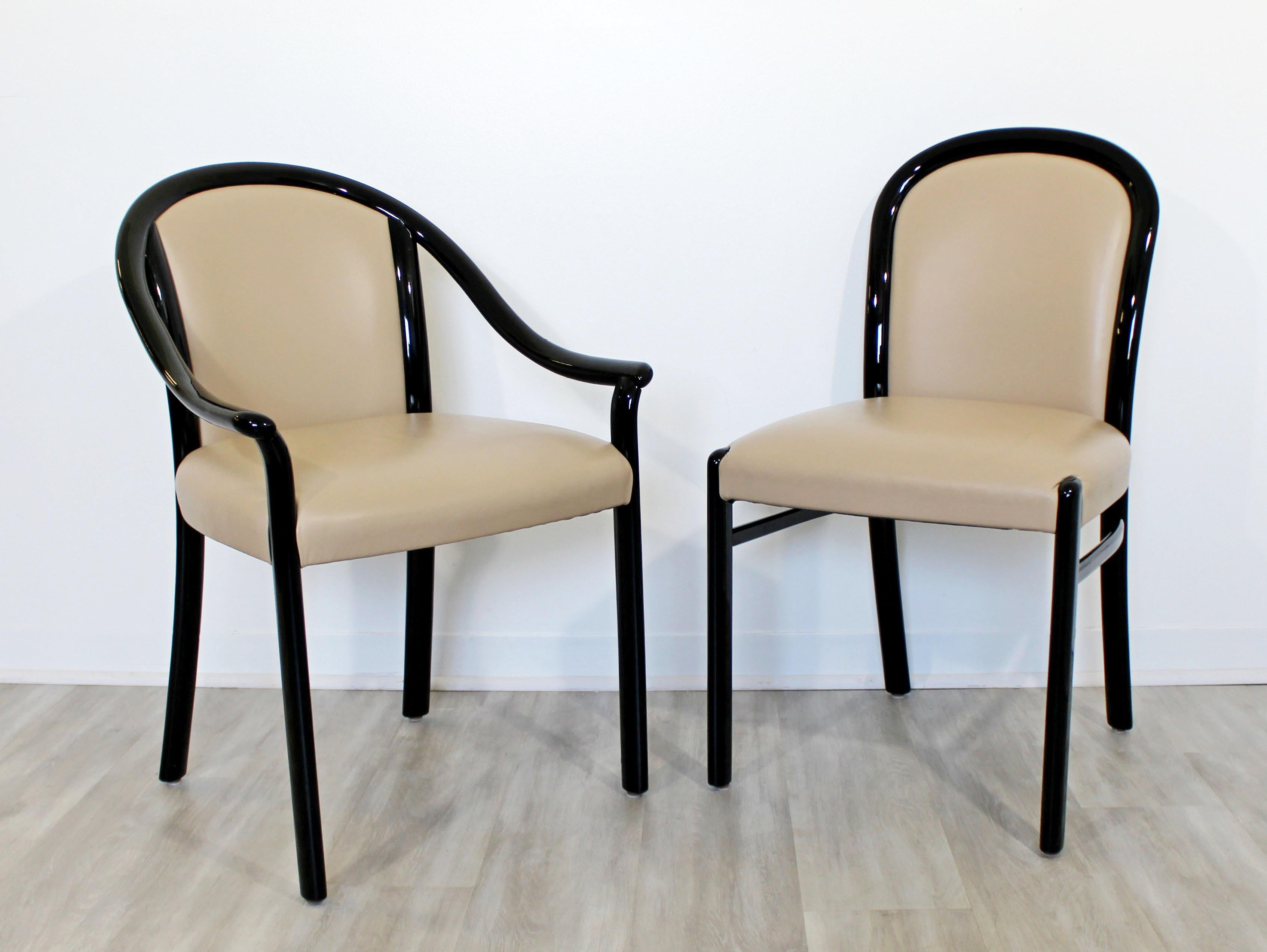 italian black lacquer dining room chairs