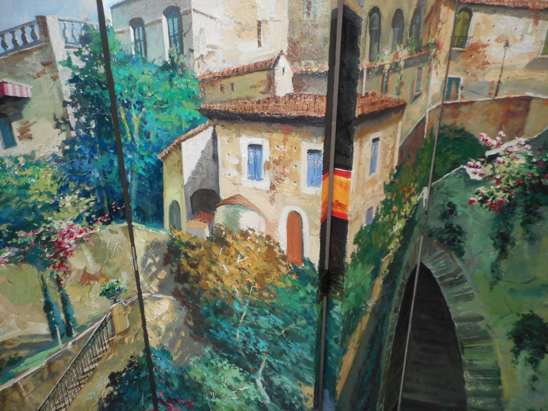 Séparation de pièce à six panneaux italienne moderne et contemporaine signée 5