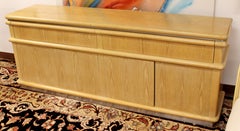 Contemporary Modern Signed Jay Spectre Credenza Cerused Oak and Chrome 1980s