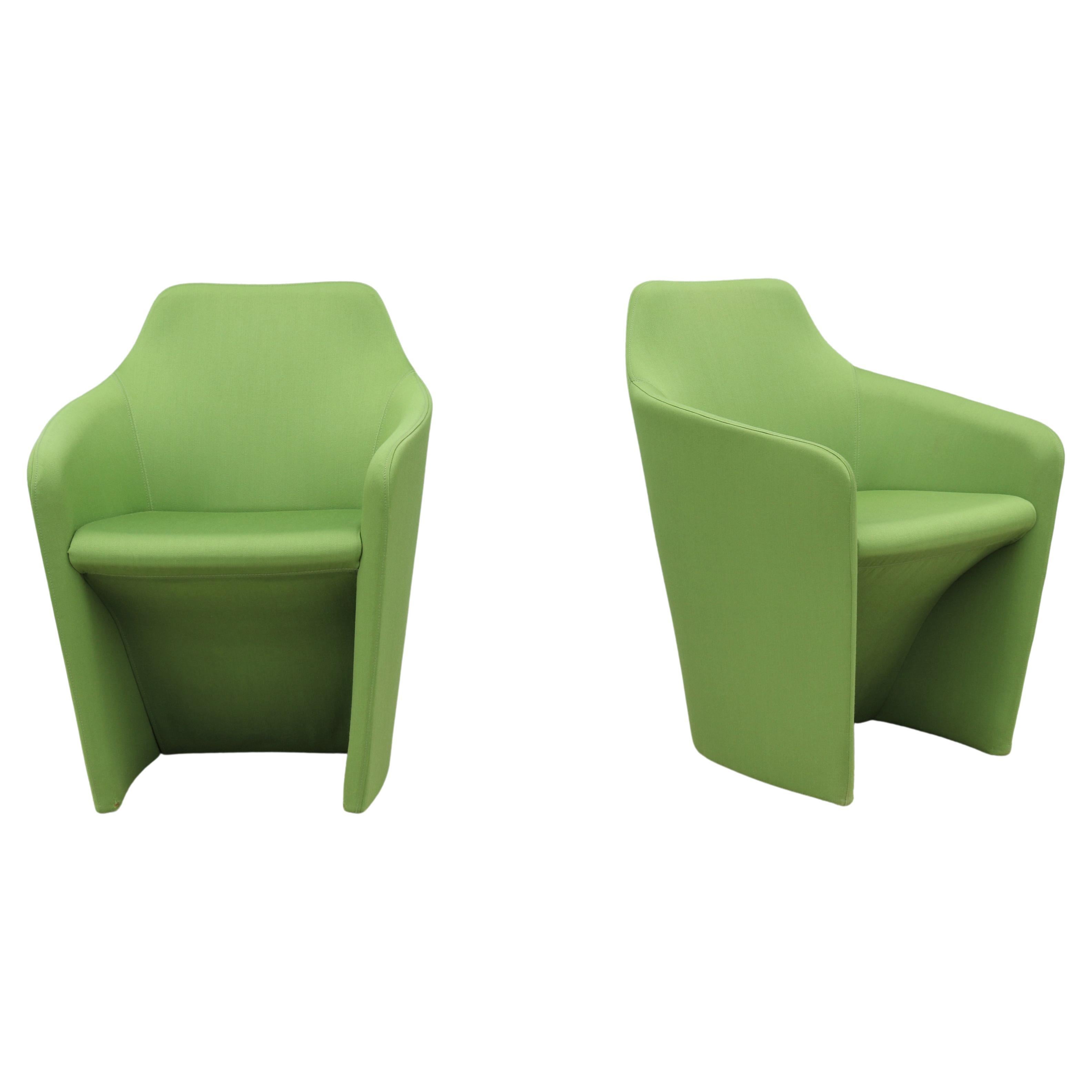 Contemporary Modern Simon Pengelly for Allermuir Venus Green Tub Chairs, a Pair For Sale