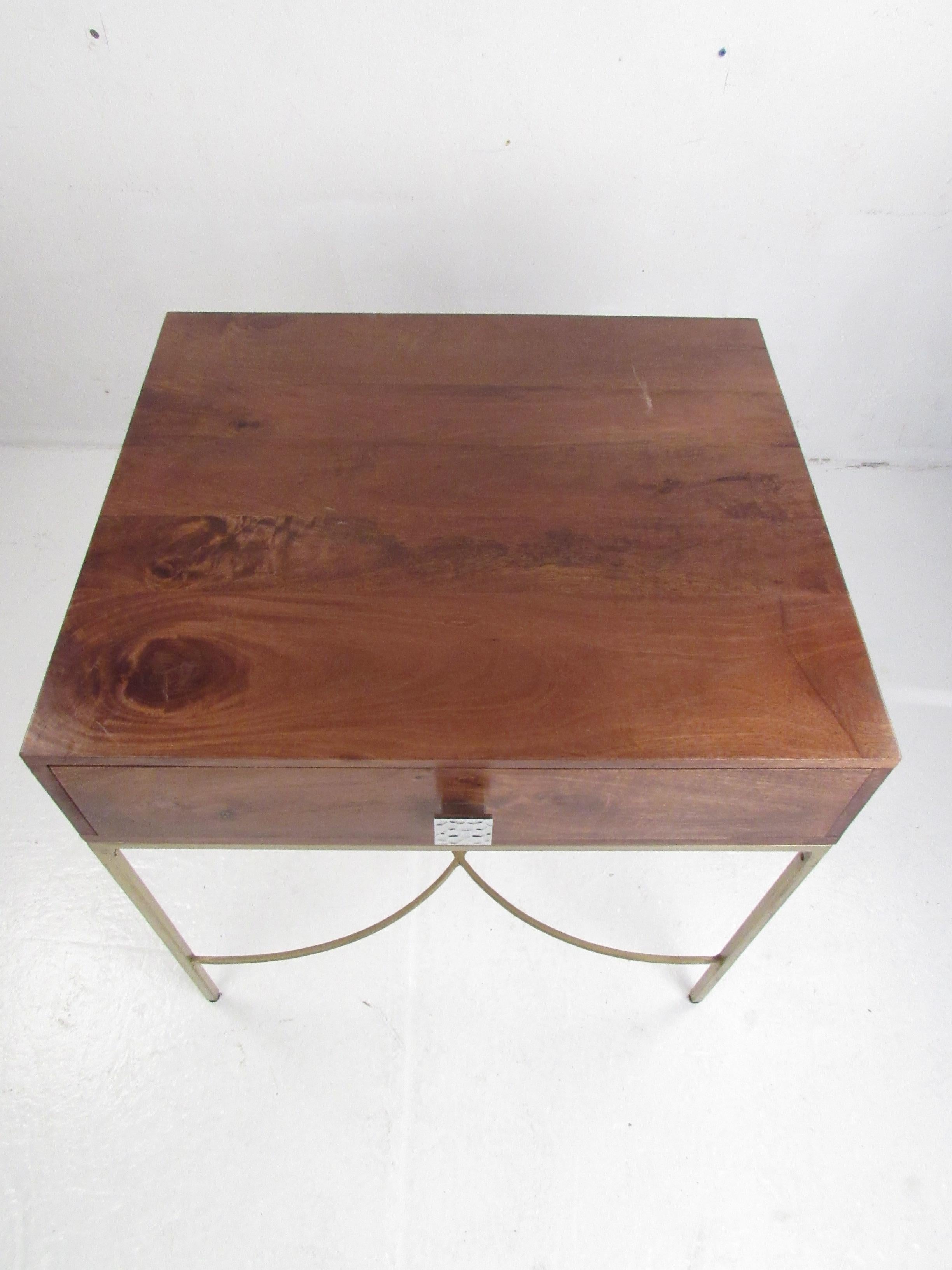 contemporary end table with drawers