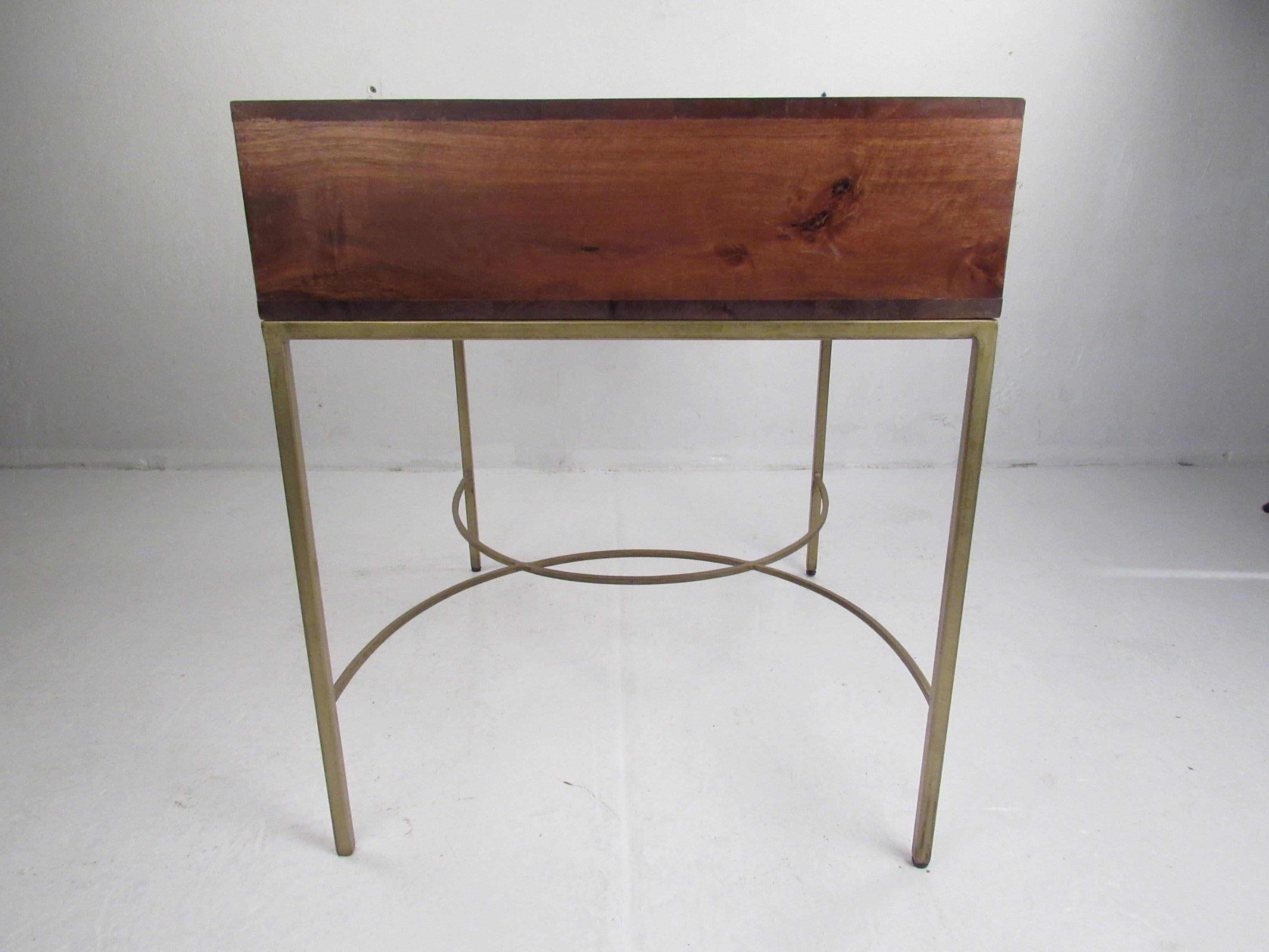 Mid-Century Modern Contemporary Modern Single Drawer End Table For Sale