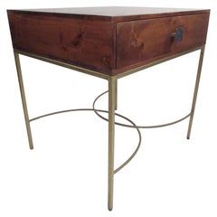 Contemporary Modern Single Drawer End Table