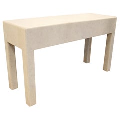 Contemporary Modern Solid Marble Console Foyer Table, 1980s