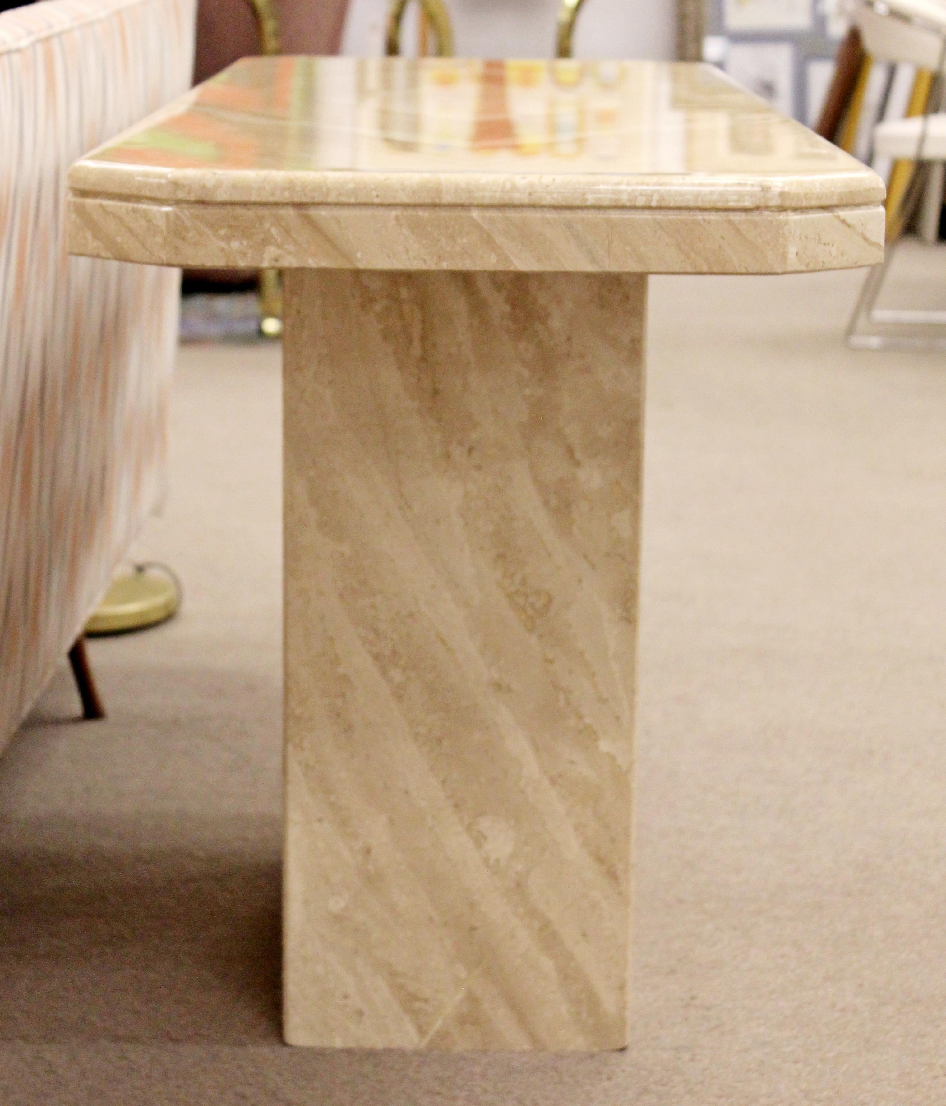 Contemporary Modern Solid Marble Console Foyer Table, Made in Italy, 1980s 2