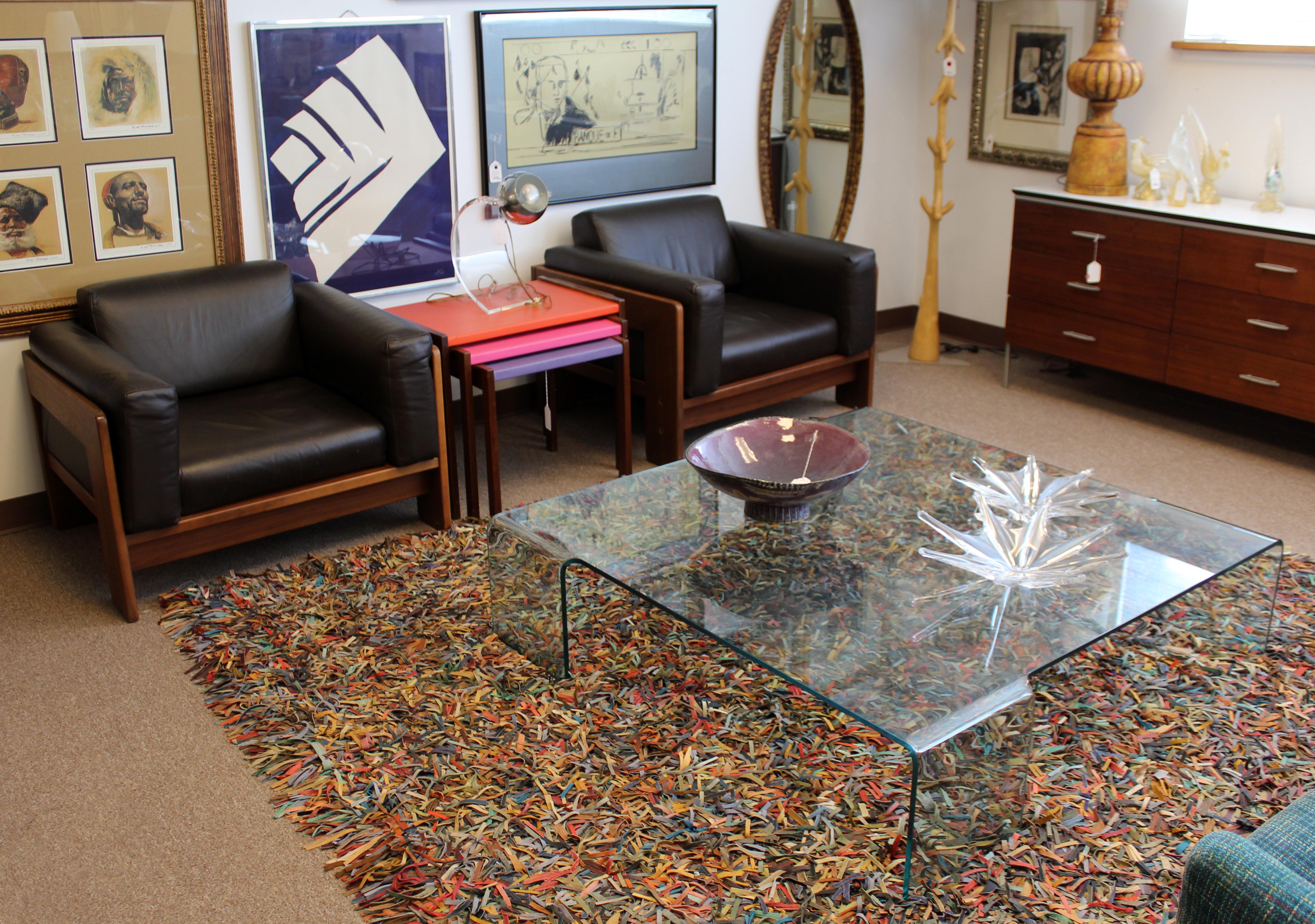 Contemporary Modern Square Neutra Low Glass Coffee Table by Fiam Italia In Good Condition In Keego Harbor, MI