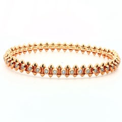 Contemporary, Modern Stackable Rose Gold 18k Diamond Bangle Bracelet 1.70ct