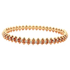 Contemporary, Modern Stackable Rose Gold 18k Diamond Bangle Bracelet 1.70ct