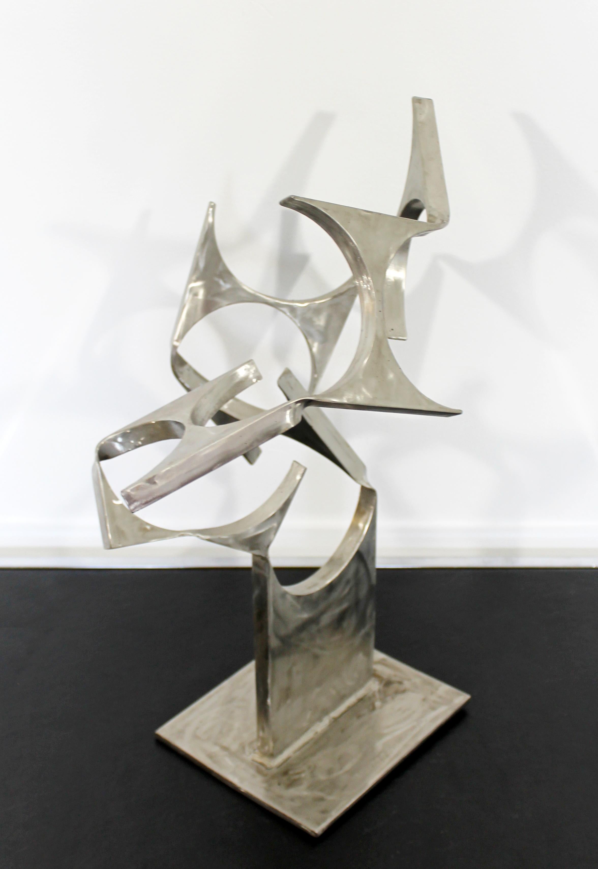 Contemporary Modern Stainless Steel Abstract Table Sculpture Signed Hansen 2000s 1