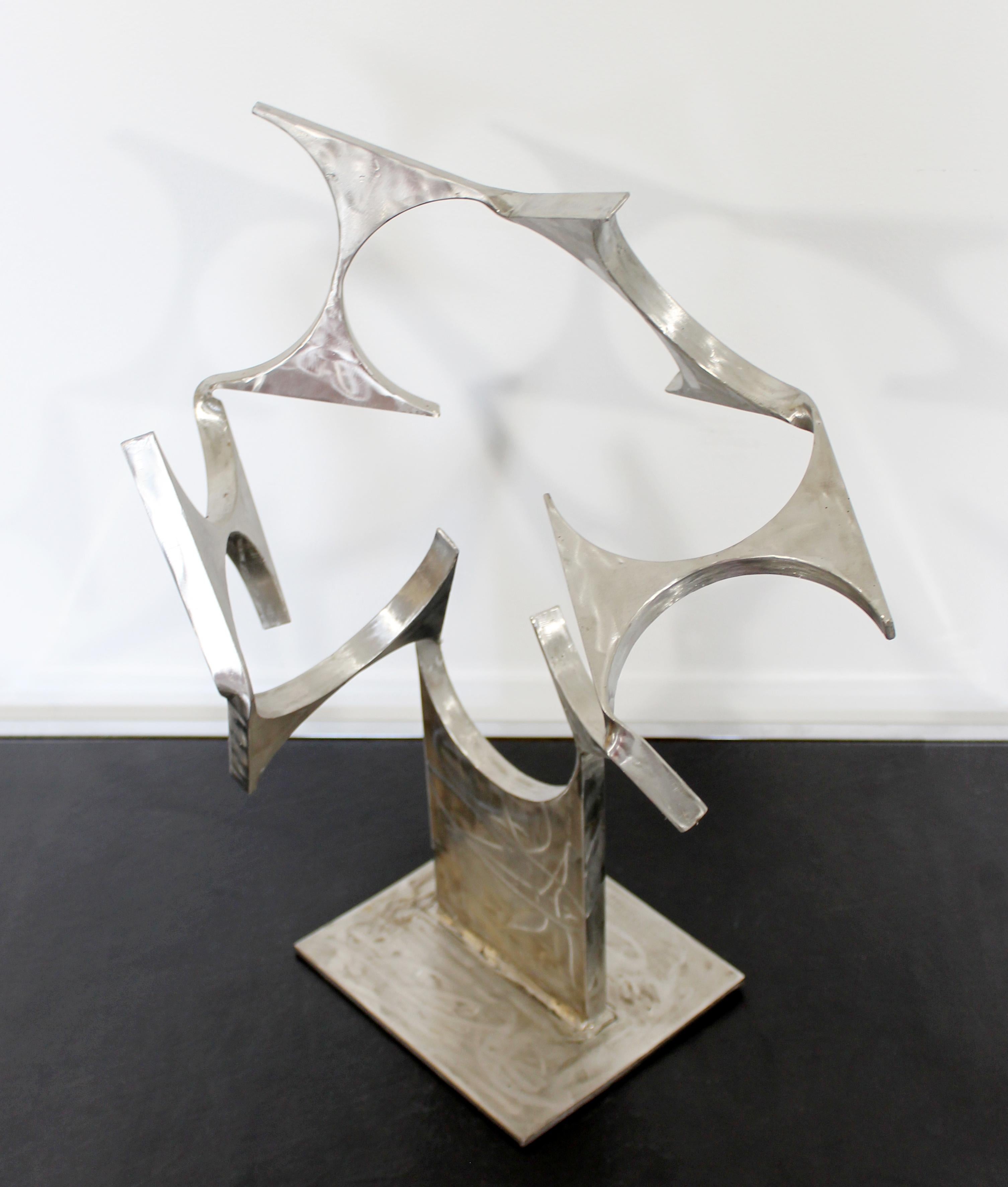 Contemporary Modern Stainless Steel Abstract Table Sculpture Signed Hansen 2000s 3