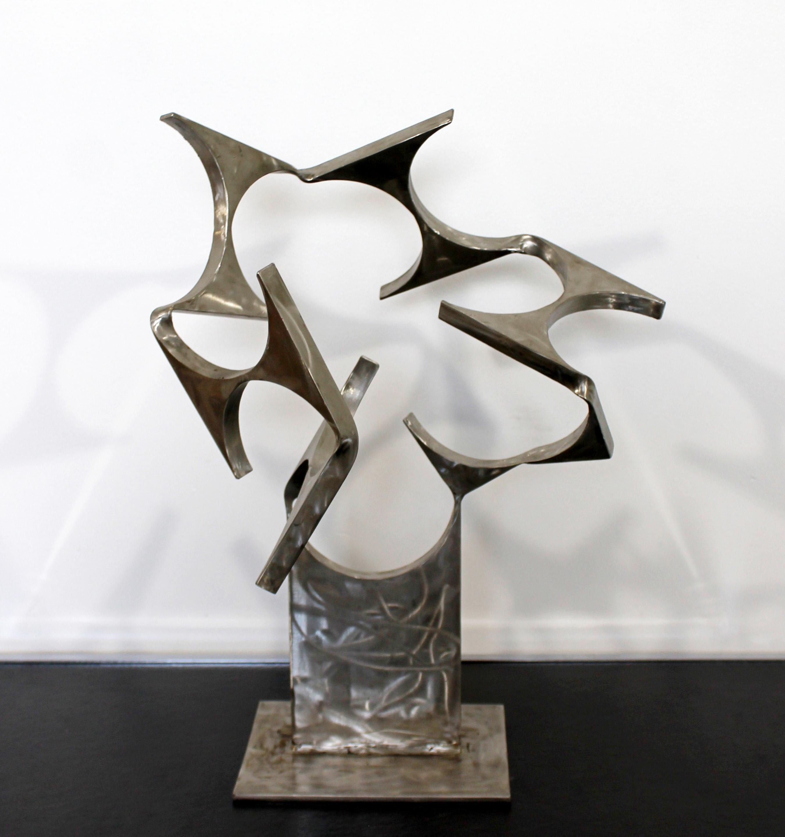 Contemporary Modern Stainless Steel Abstract Table Sculpture Signed Hansen 2000s 4