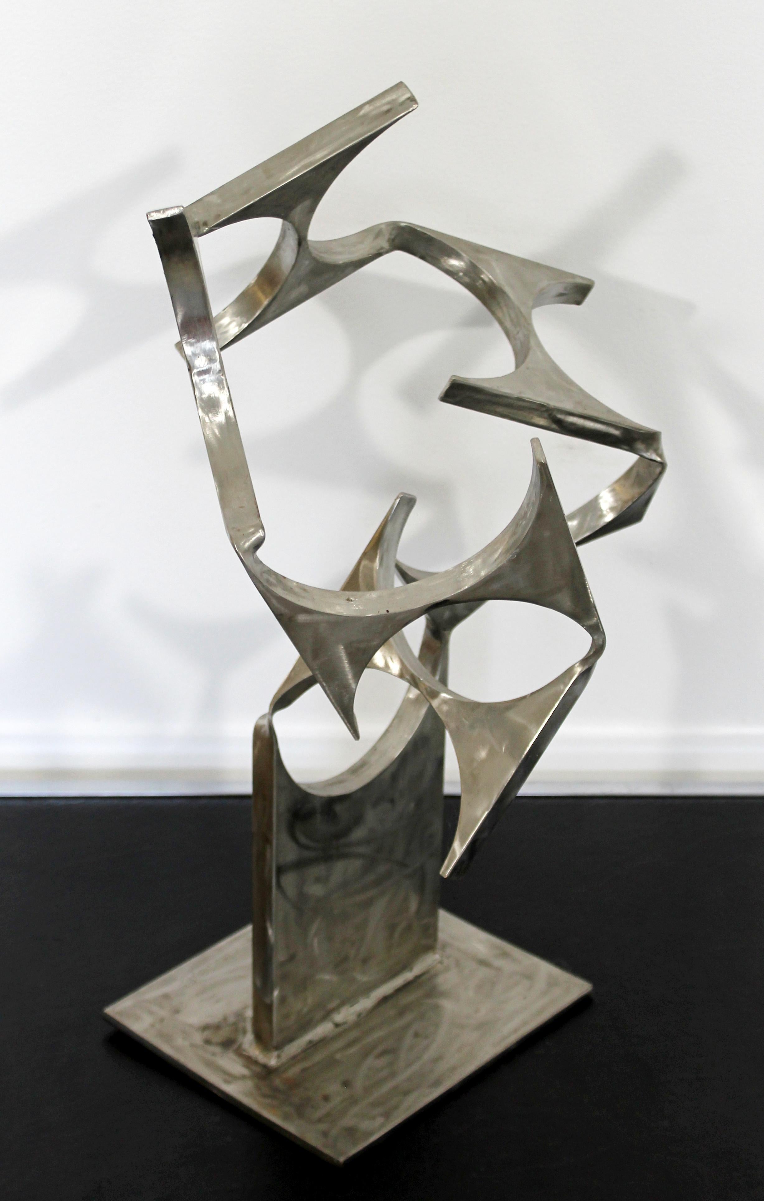 Contemporary Modern Stainless Steel Abstract Table Sculpture Signed Hansen 2000s 5