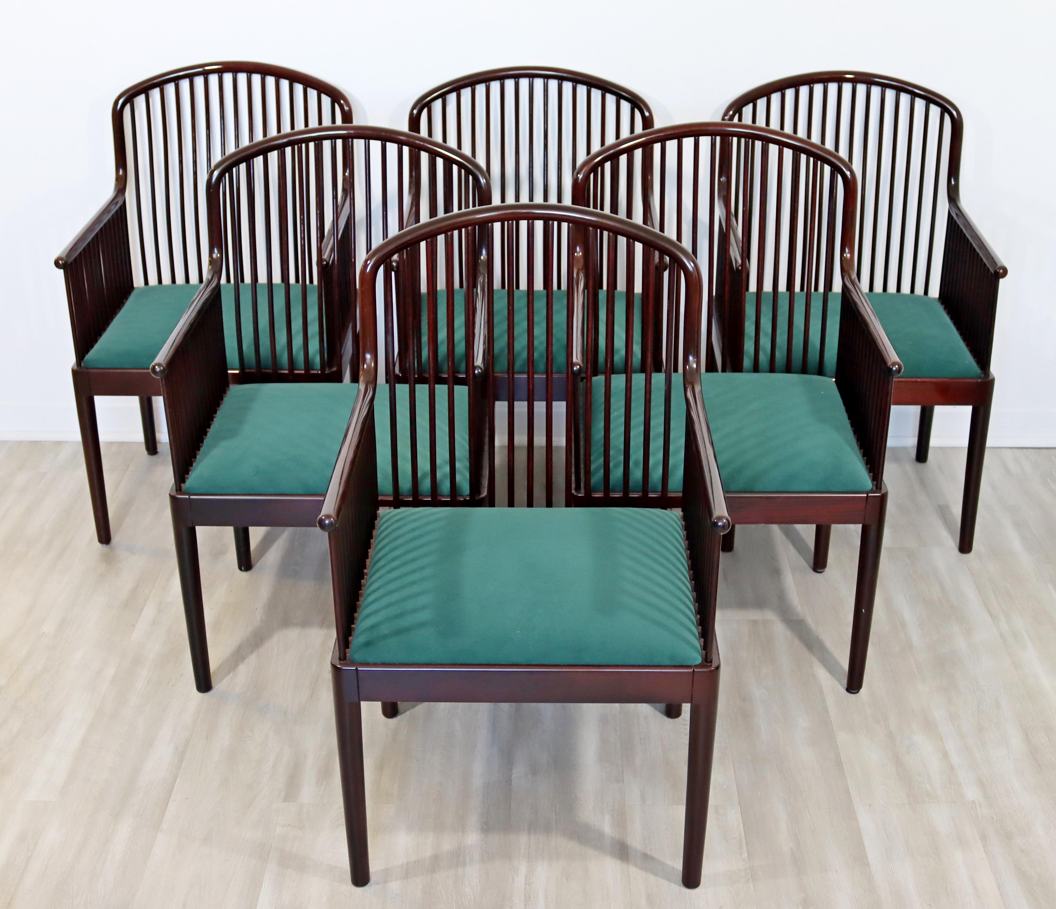 For your consideration is a spectacular, set of six, Andover rosewood dining side chairs, by Stendig, made in Italy, circa the 1980s. In very good vintage condition. The dimensions are 22