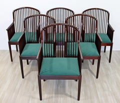 Contemporary Modern Stendig Andover Rosewood Set of 6 Dining Chairs 1980s Italy