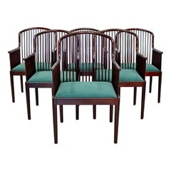 Contemporary Modern Stendig Andover Rosewood Set of 6 Dining Chairs 1980s Italy