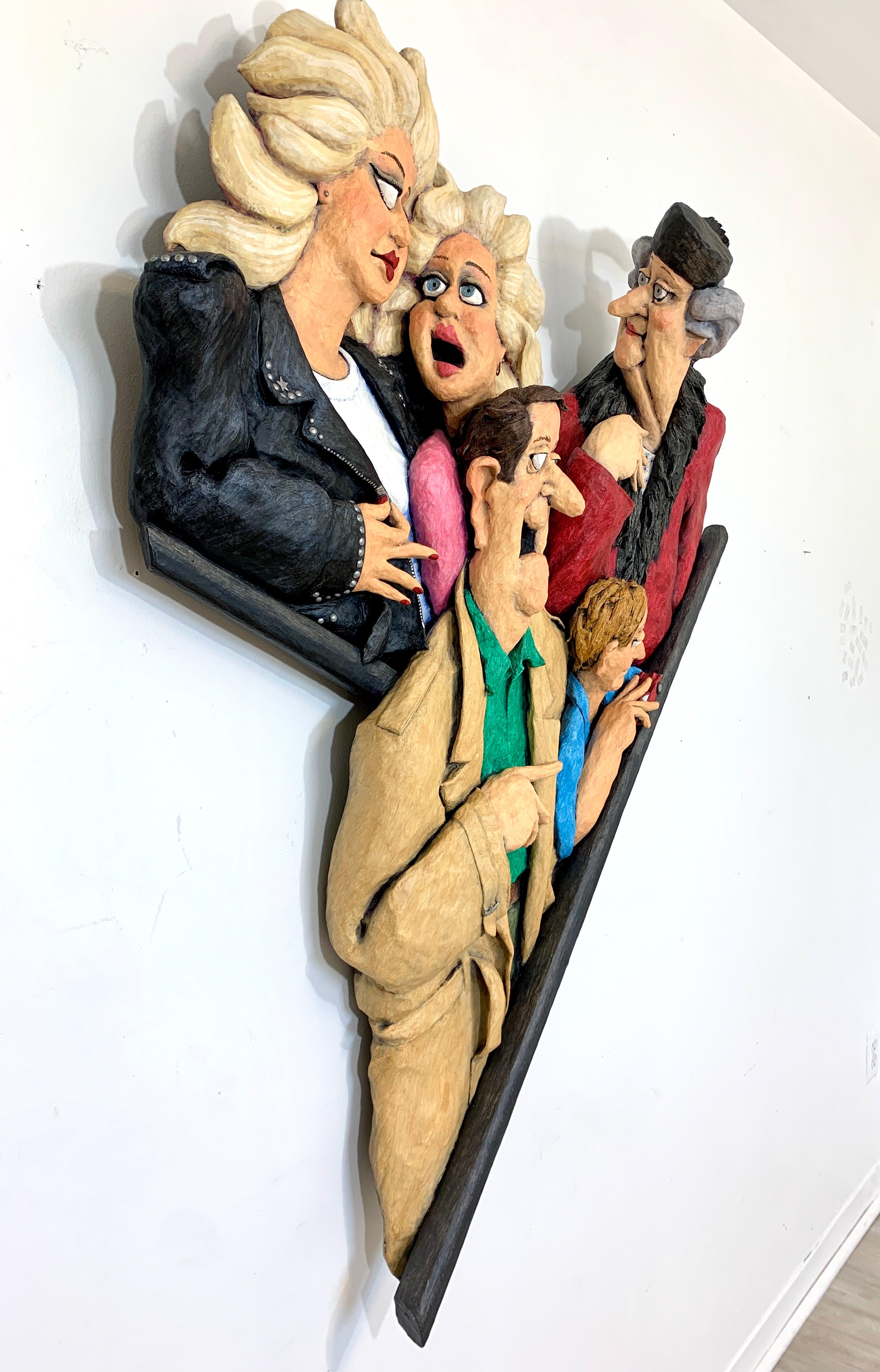 Scultura moderna contemporanea Stephen Hansen The Escalator Papier Mache In condizioni buone in vendita a Keego Harbor, MI