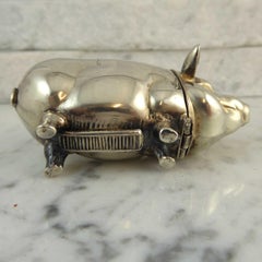Contemporary Modern Sterling Silver Pig Vesta Case, Imported in Birmingham
