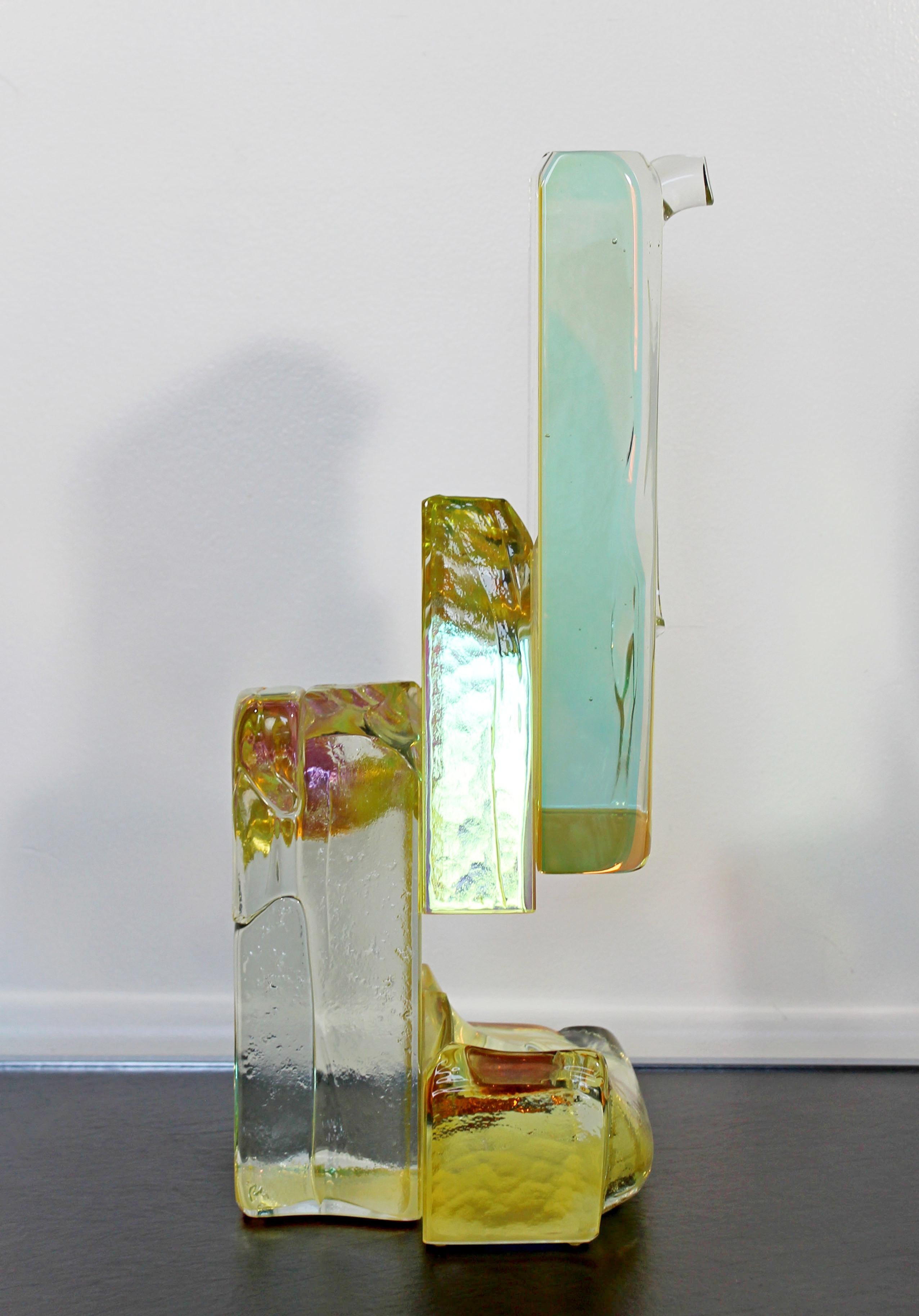 Contemporary Modern Steven M Maslach Abstract Art Glass Table Sculpture, 1990s 4