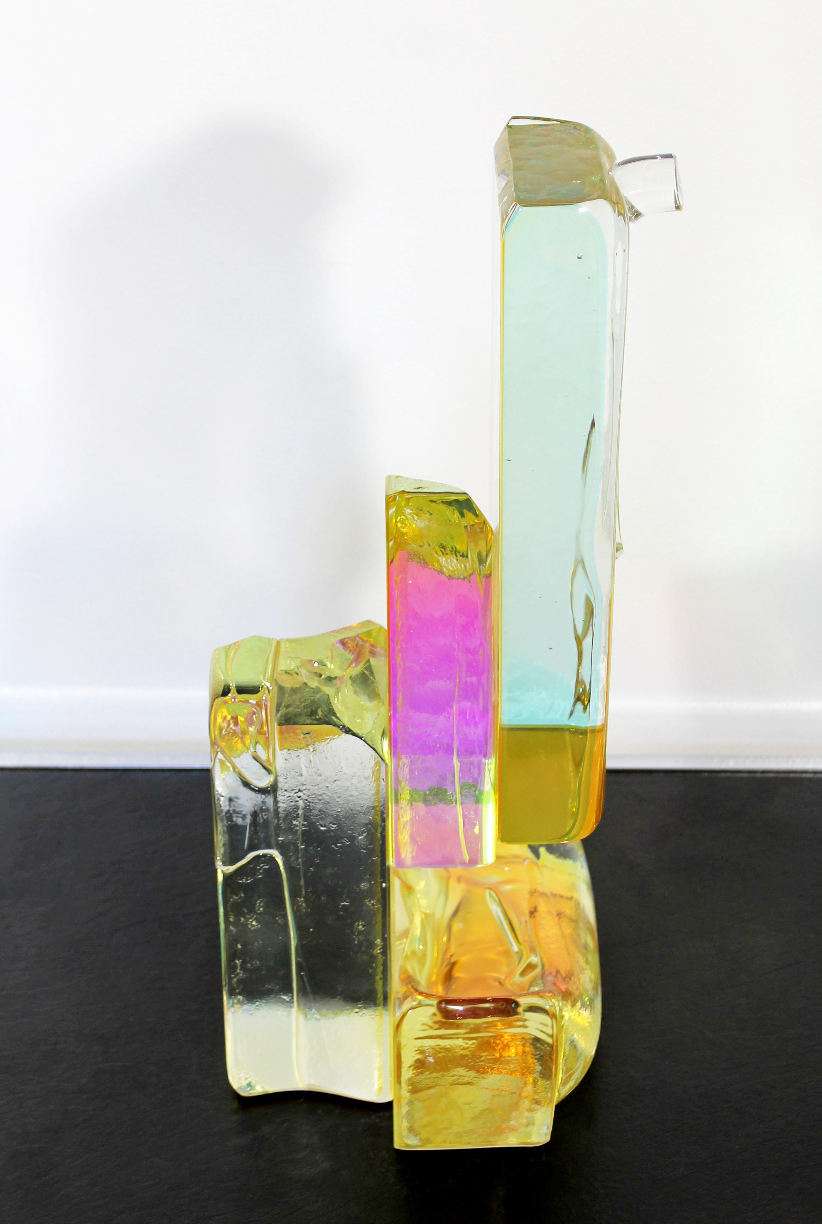 Contemporary Modern Steven M Maslach Abstract Art Glass Table Sculpture, 1990s 5