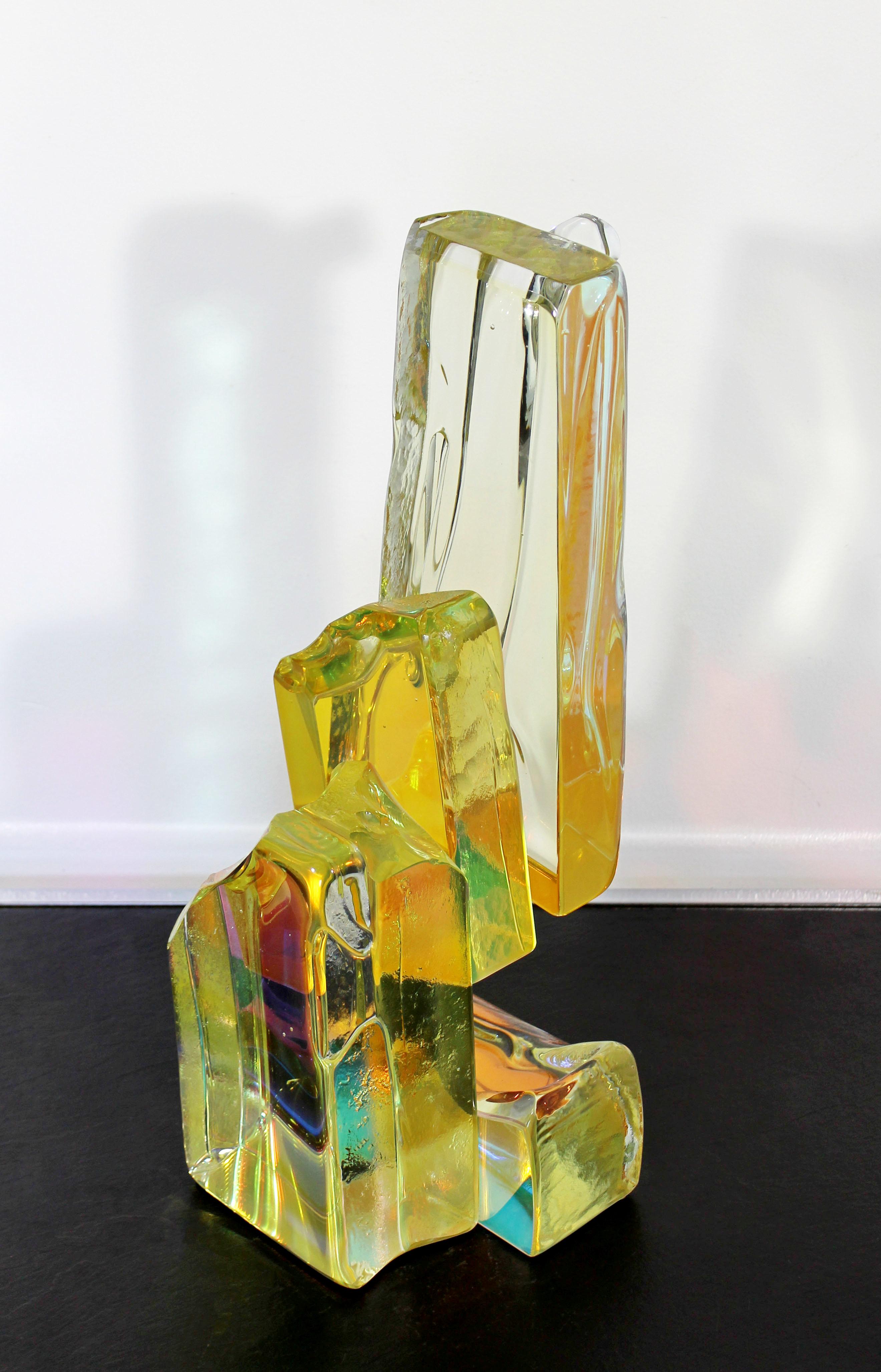 Contemporary Modern Steven M Maslach Abstract Art Glass Table Sculpture, 1990s 6
