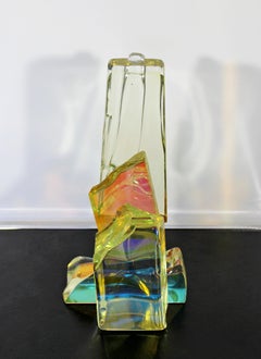 Contemporary Modern Steven M Maslach Abstract Art Glass Table Sculpture, 1990s