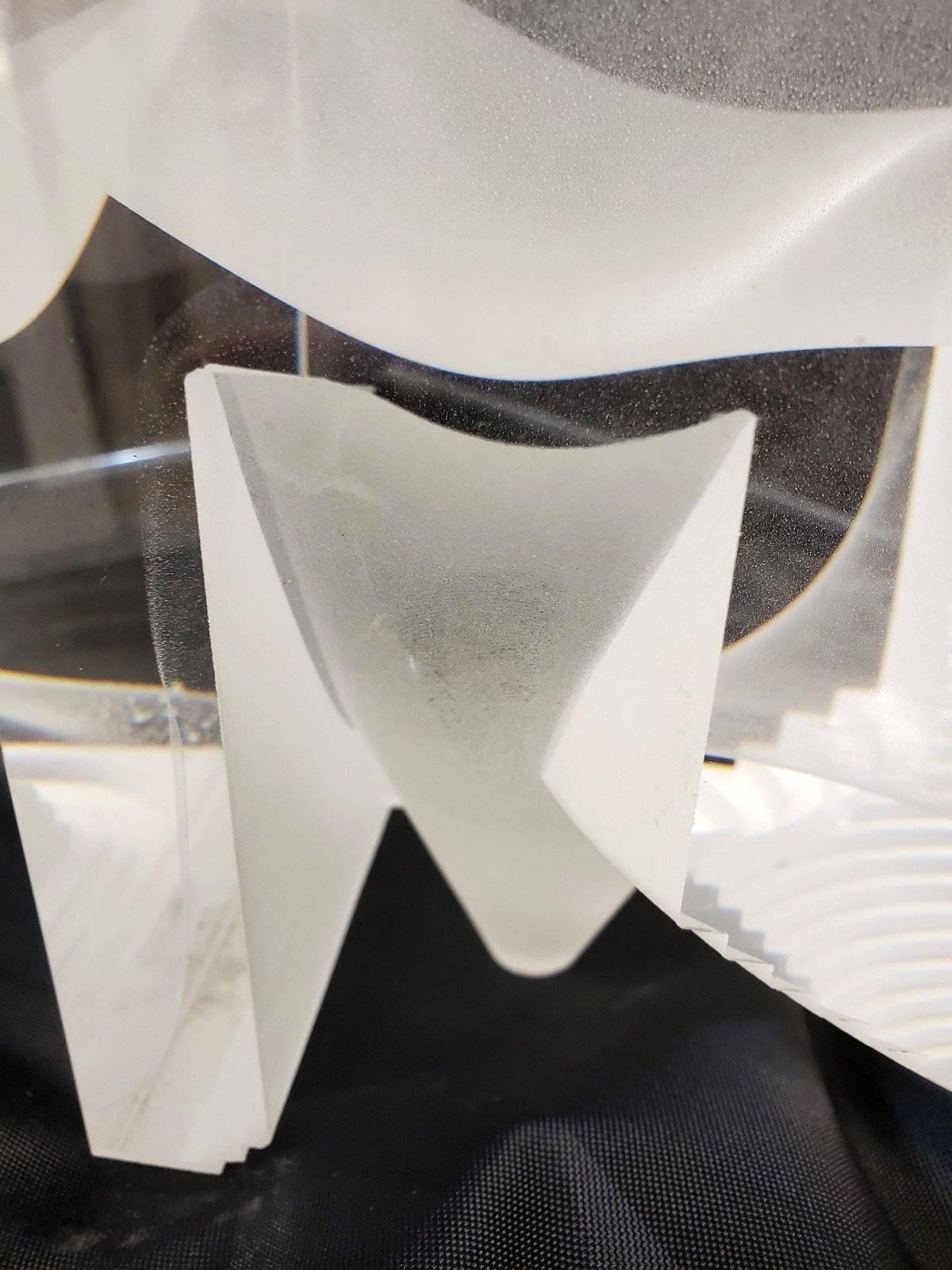 Contemporary Modern Steven Weinberg Cast Glass Cube Sculpture 1