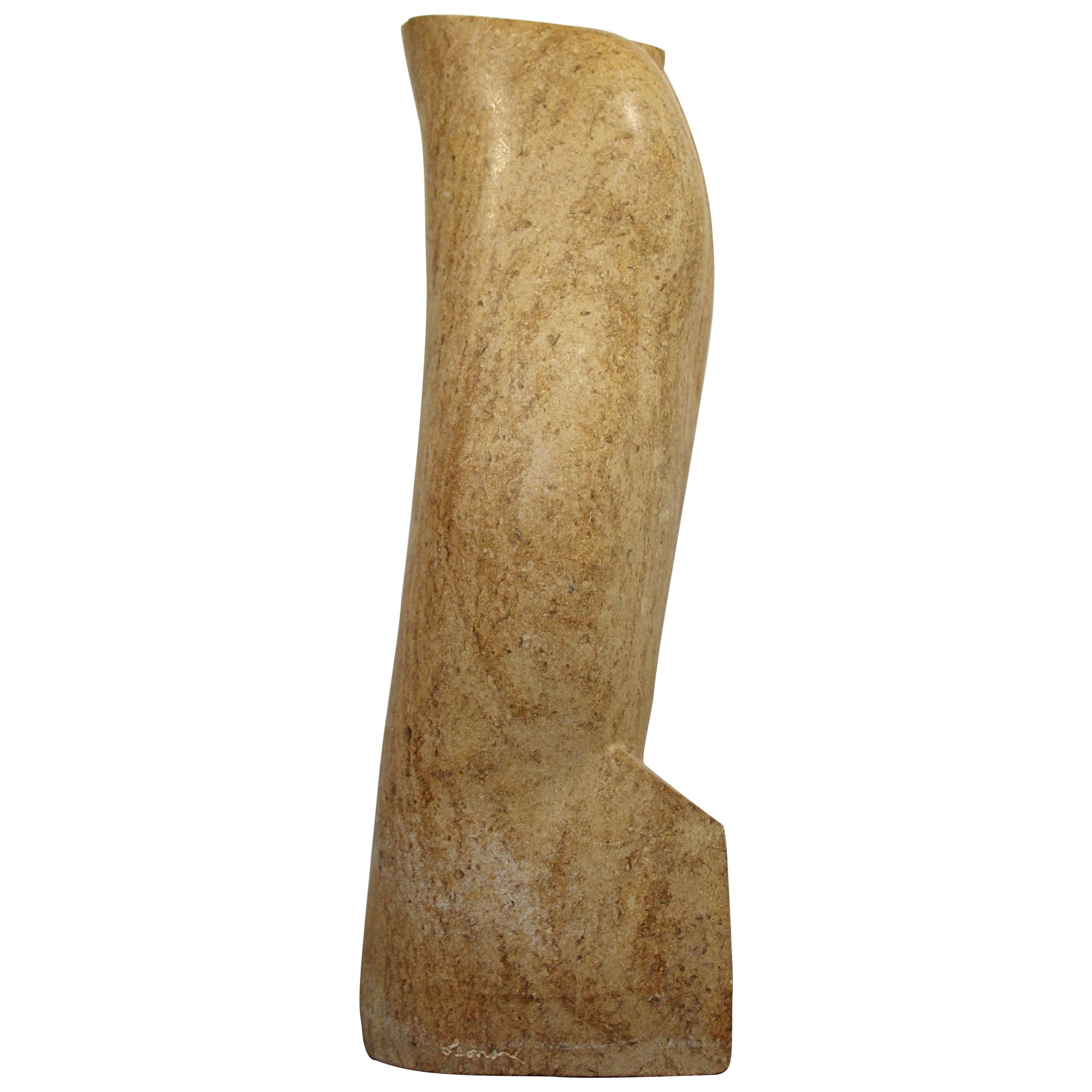 Contemporary Modern Glass Table Sculpture of Caged Woman Signed by