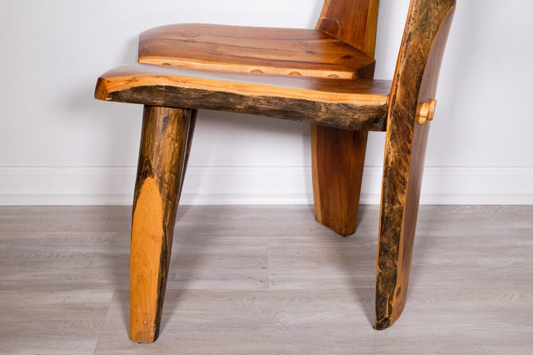 Contemporary Modern Studio Artist Signed Stingray Live Edge Wood Chair