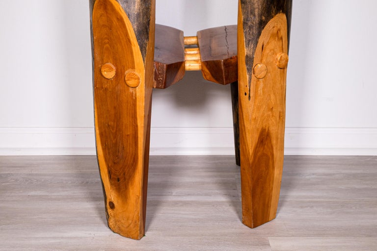 Contemporary Modern Studio Artist Signed Stingray Live Edge Wood Chair