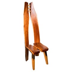 Contemporary Modern Studio Artist Signed Stingray Live Edge Wood Chair