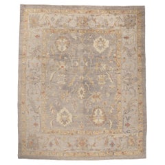 Modern Oushak Turkish Rug, Contemporary Elegance Meets Subtle Shibui